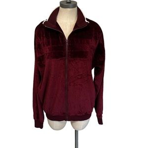 Christian Dior Vintage Monsieur Track Jacket Medium burgundy Velvet 90s Size M